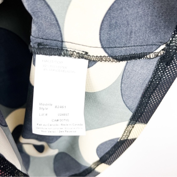 Joseph Ribkoff Sleeveless Black & Grey Metallic Spotted Blouse - Picture 5 of 8